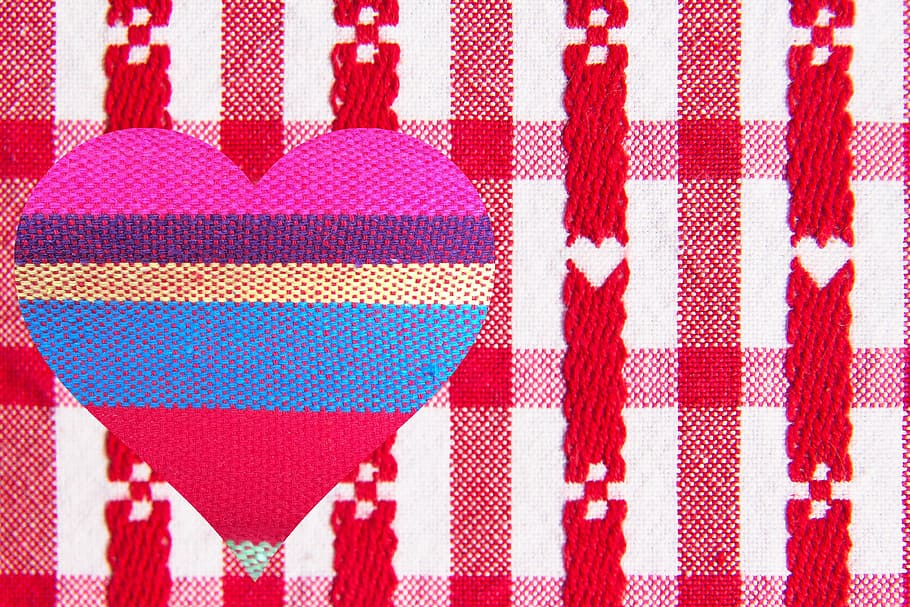 heart cross-stitch decor, valentine, heart, colorful, valentine's day, love, tablecloth, embroidery, romantic, lovers