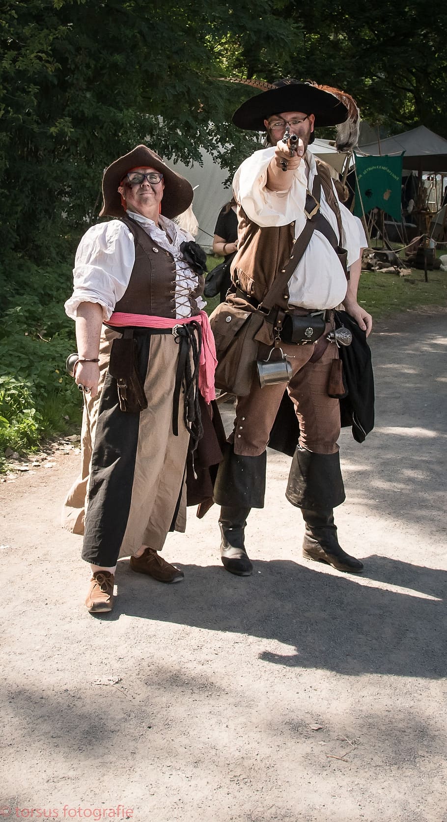 pirates, pistol, role playing game, cultures, people, traditional Clothing, history, full length, real people, sunlight
