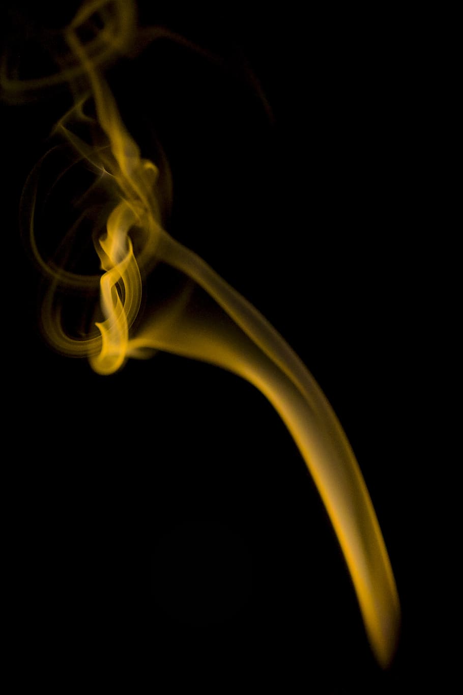 orange, smoke, fire, heat, hot, embers, studio shot, black background,  smoke - physical structure, yellow