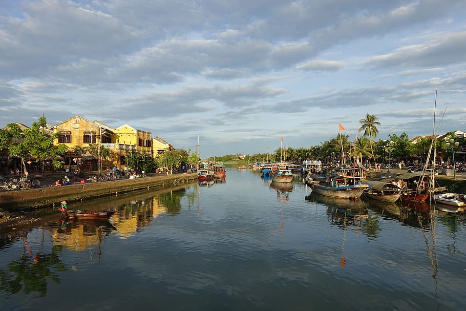 hormigón, casa, lago, barco, durante el día, Vietnam, Hoi An, Da Nang, Viajes, destino turístico