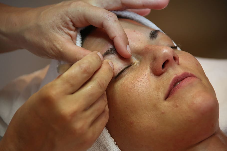 eyebrow service, treatment, ease, woman, massage, human, medical, adult, hand, skin