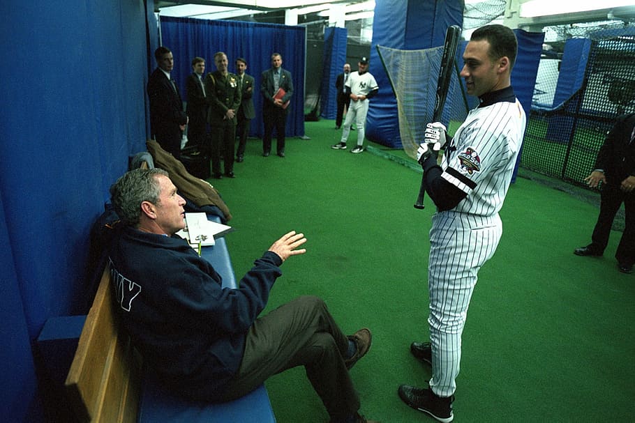 ジョージブッシュ, 大統領, 男, 人, 大統領ジョージブッシュ, アメリカ, 野球, プレーヤー, ニューヨークヤンキー, デレクジェッター