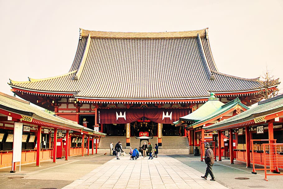 Asakusa, Senso-Ji, Temple, Morning, Japan, senso-ji temple, k, japanese style, built structure, architecture