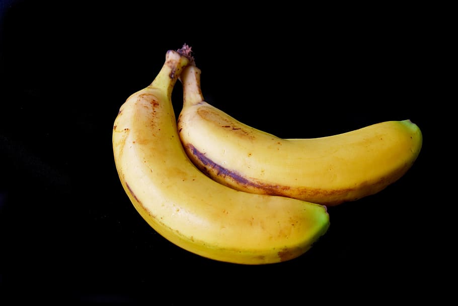 banana pair, bananas, herbaceous, healthy, potassium, healthy eating, banana, studio shot, food, food and drink