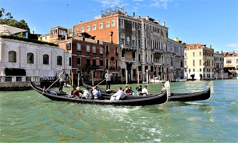 ヴェネツィア, イタリア, ゴンドラ, チャネル, 建築, 建物, 水, 美しく, 宮殿, 屋外