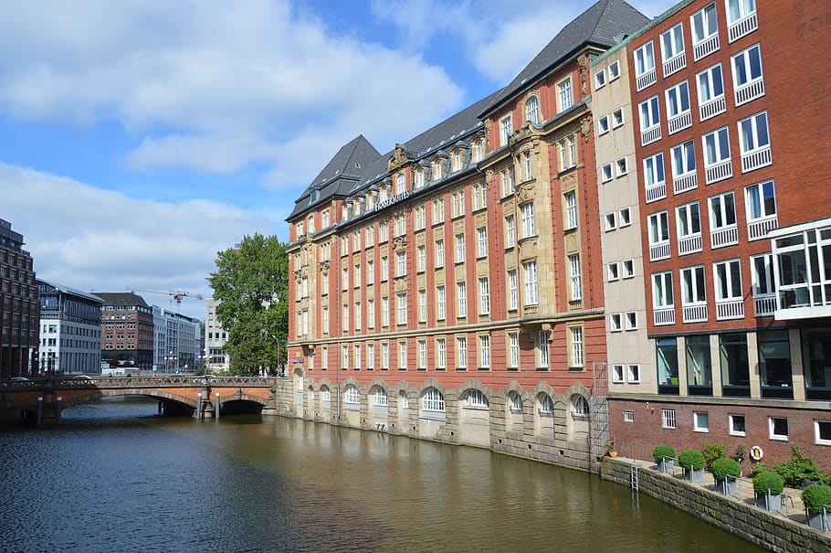hamburg, germany, europe, architecture, warehouse district, building, house, city, brick, limited