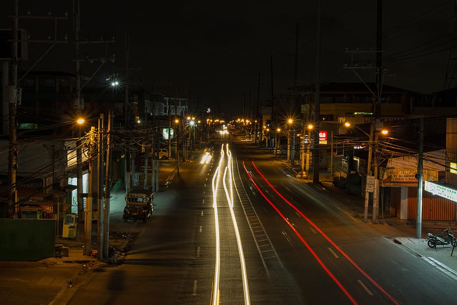 carretera, calle, tráfico, sistema de transporte, ciudad, San Pedro Laguna, San Pedro, Laguna, Filipinas, larga exposición