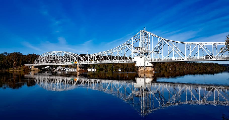 Puente, río Connecticut, arquitectura, fotos, paisaje, paisajes, dominio público, río, agua, puente - Estructura artificial