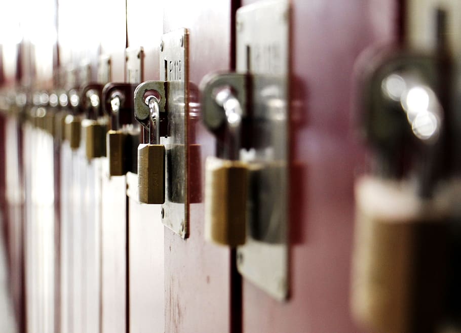 castle, locker, padlock, security, safety, selective focus, lock, close-up, in a row, protection