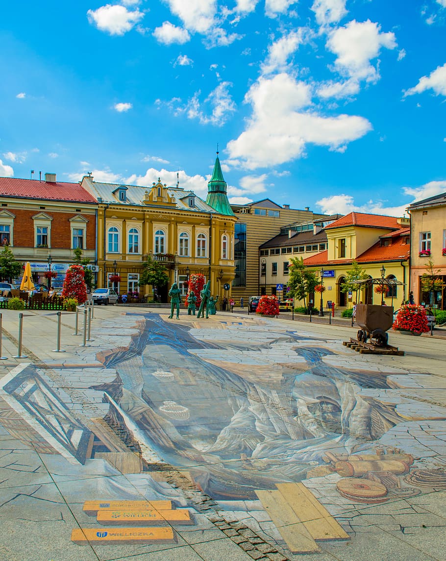 krakow, poland, europe, tourism, wieliczka, street, living surface, center, city, architecture