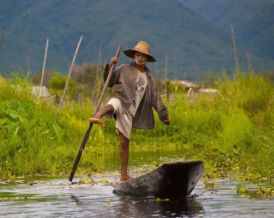 Myanmar, Agua, Lago Inle, Birmania, Viajes, agricultor, arrozal, agricultura, asia, pescador