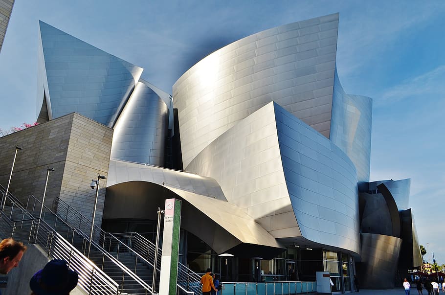 walt disney concert hall, la, california, usa, america, architecture, steel, building, modern, travel