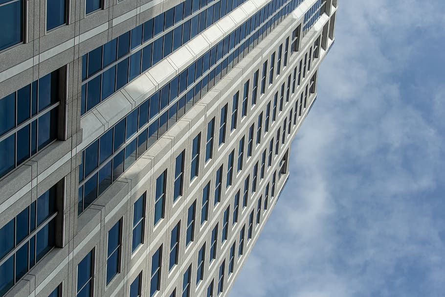 city, building, sky, windows, architecture, structure, office, commercial, clouds, apartments