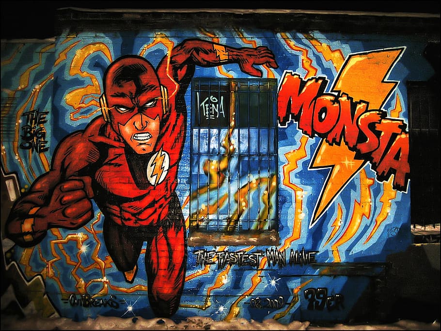 the flash graffiti, East Side Gallery, Berlin, Germany, Art, berlin, germany, grafitty, wall, monument, city
