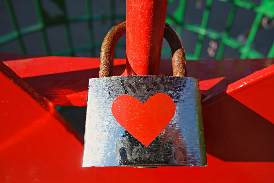 lock, padlock, love-padlock, love, heart, liaison, relationship, boy, girl, man