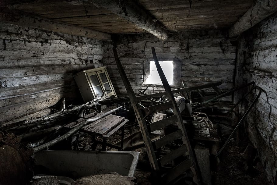 the interior of the, crash, old house, destroyed, abandoned, cottage, village, obsolete, old, damaged