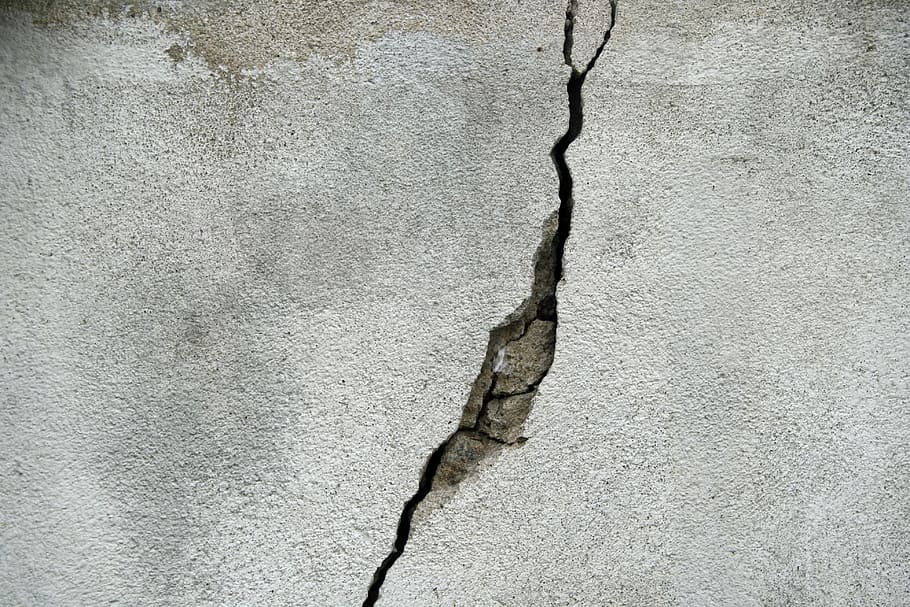 cracked concrete surface, grey, concrete, wall, crack, texture, stone, weathered, structure, old
