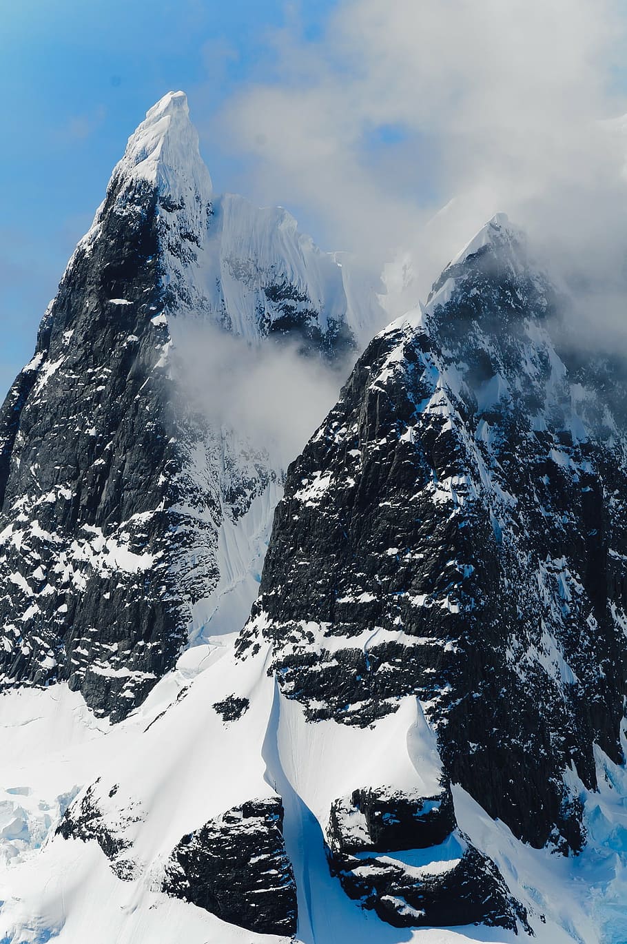 foto da montanha de neve, montanhas, antártica, gelo, icebergs, cenário, paisagem, iceberg, natureza, polar