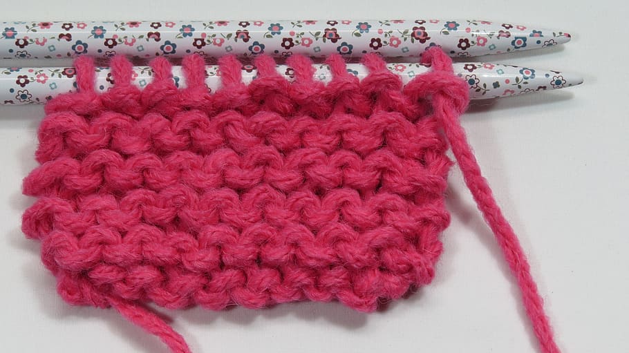 knitting, wool, pink, needle, garter, stitch, traditional, clothing, knit, textile