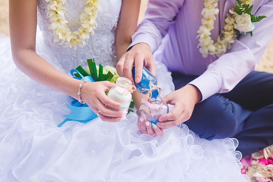 man, holding, bowl, pouring, liquid, bottle, Wedding, Ceremony, Sand, Journey, wedding
