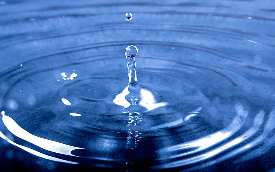 water, drop, splash, blue, wet, raining, puddle, close-up, rippled, full frame