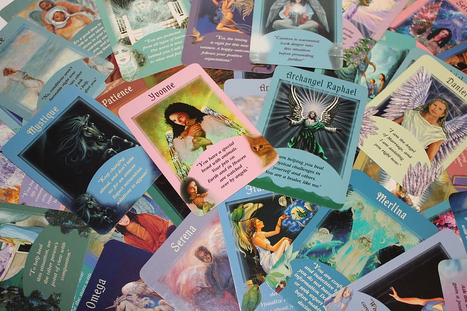 bunch, tarot cards, craft, tarot, divination, esoteric, guidance, angel cards, forecast, human representation