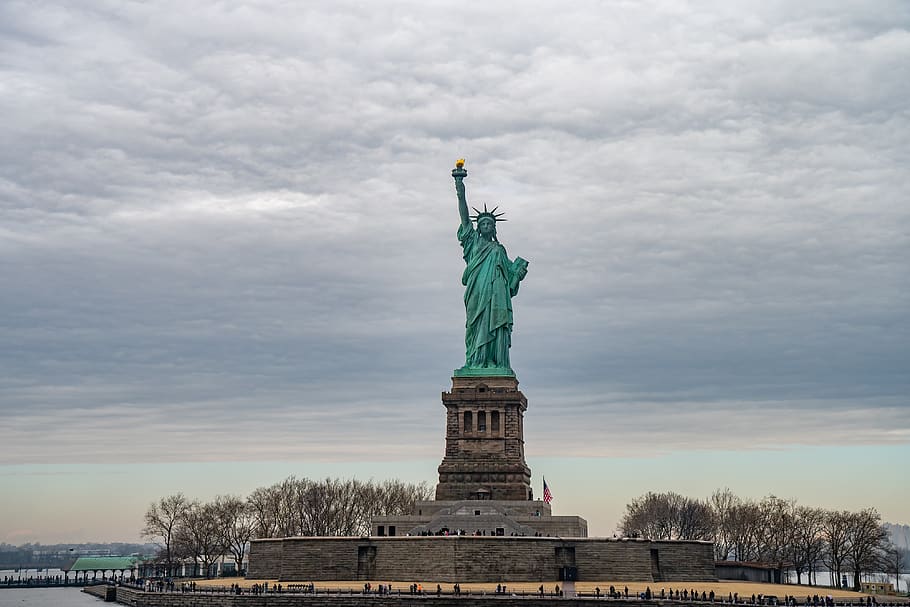 libertad, estatua, américa, estados unidos, monumento, dom, dinero, punto de referencia, nueva york, ciudad