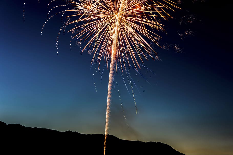 fireworks, sky, spark, clouds, nature, smoke, celebration, party, night, exploding