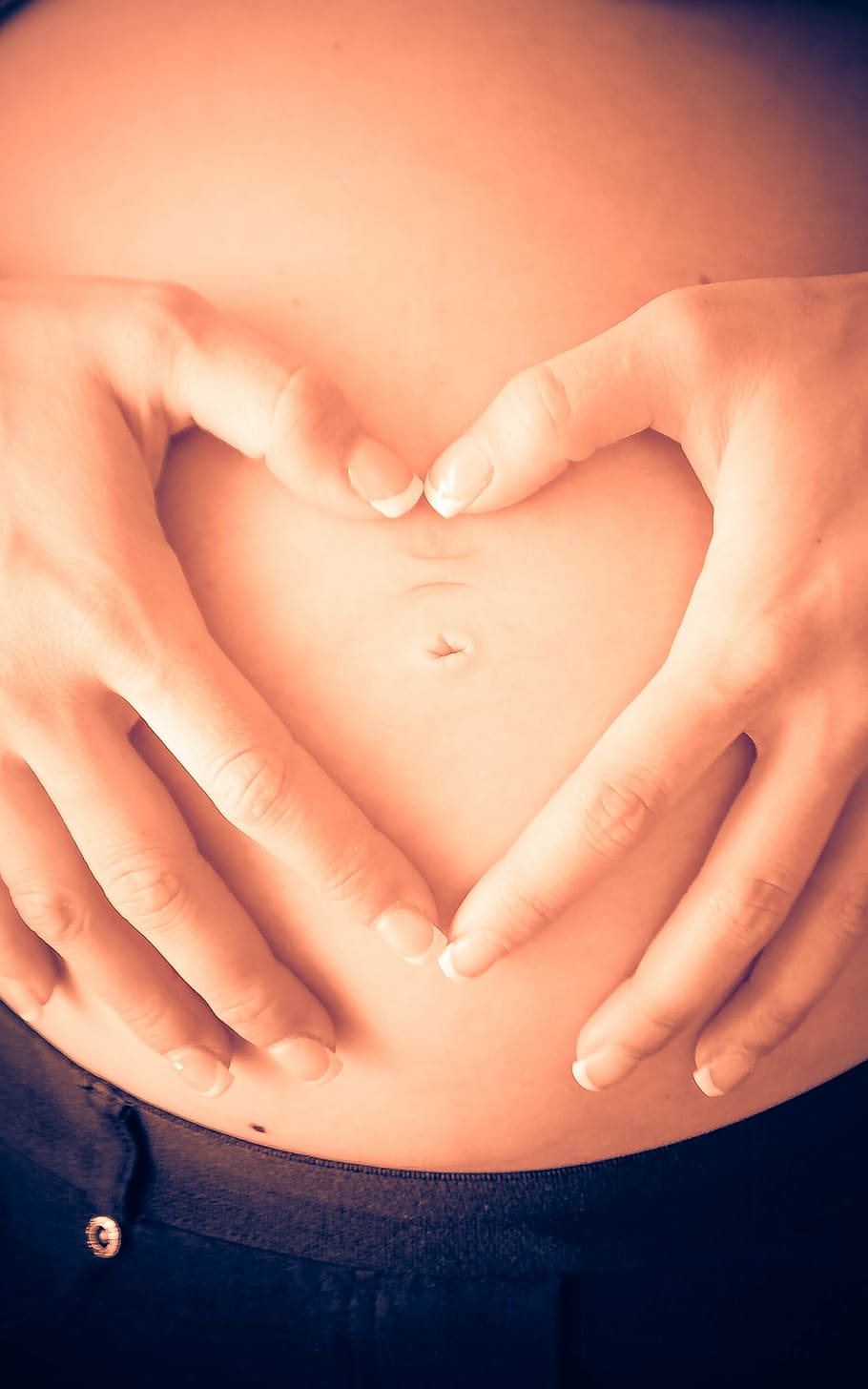 embarazada, mujer, tenencia, vientre, mamá, altavoz, maternidad, embarazo, bebé, corazón