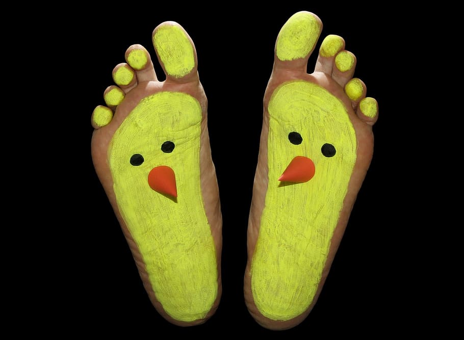 feet, foot, fun, funny, little, chicken, sole, painted, ten, studio shot