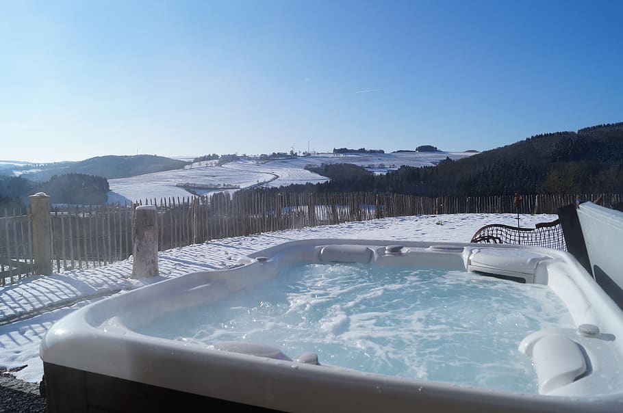 wellness, winter, eifel, relax-cottage, water, mountain, cold temperature, snow, beauty in nature, nature
