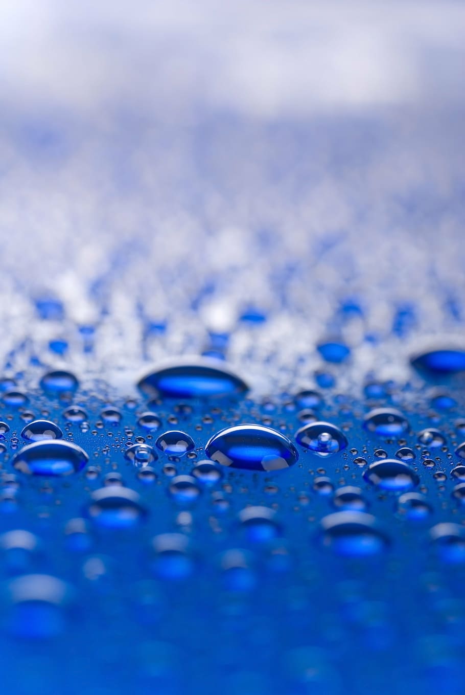 una gota de, agua, gotas, mojado, gotas de agua, macro, azul, transparencia, enfoque selectivo, soltar