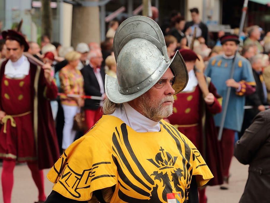 中世, 騎士, ゲーム, 鎧, 騎士のゲーム, ヘルム, リッタールストゥング, 人々, 文化, 伝統的な服