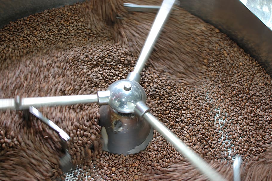 coffee, roasting, bean, grilled, seed, agriculture, food, brown, motion, food and drink