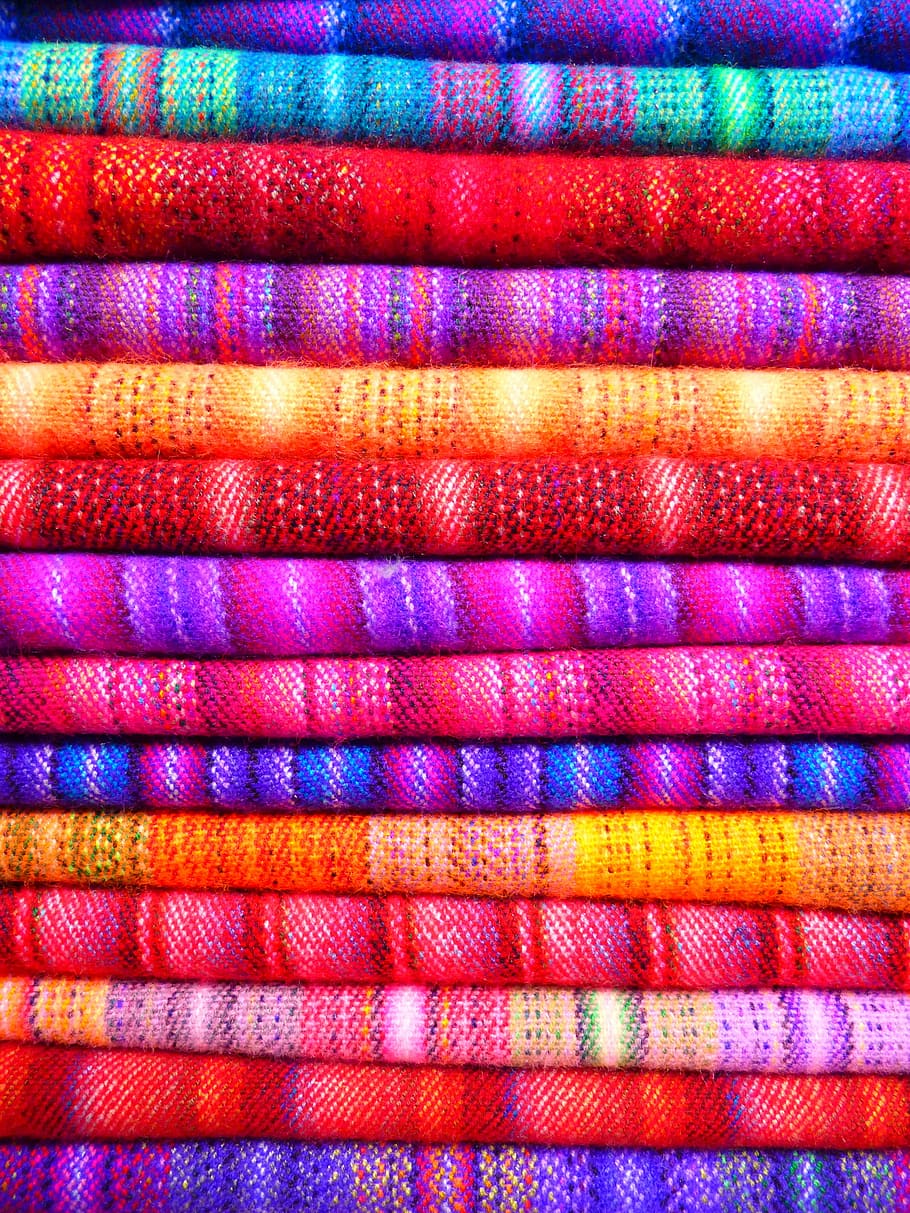 assorted-color textile, substances, colorful, color, pattern, coloring, dyeing, backgrounds, textile, multi Colored