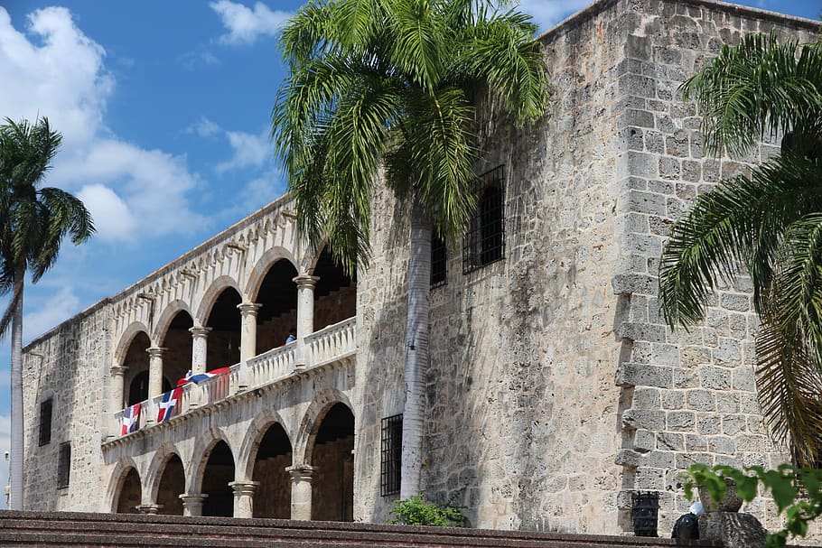 palácio, construção, estrutura, arquitetura, história, república dominicana, colombo, alcazar de dois pontos, santo domingo, alcázar de colón