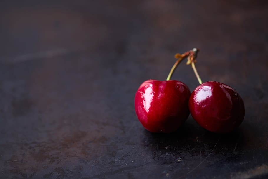 cherry, isolated, fruit, minimal, food, wooden, background, healthy, sweet, juicy
