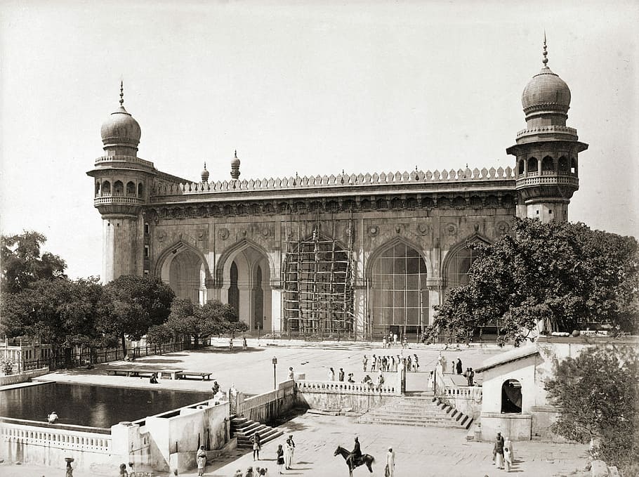 hyderabad, india, Mecca Masjid, Hyderabad, India, building, photos, landmark, public domain, religion, temple
