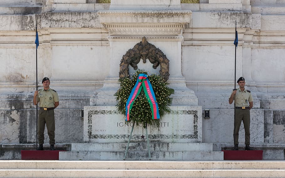rome, monument to vittorio emanuele ii, the altar of the fatherland, tomb of the unknown soldier, italy, azerbaijan, architecture, built structure, representation, human representation
