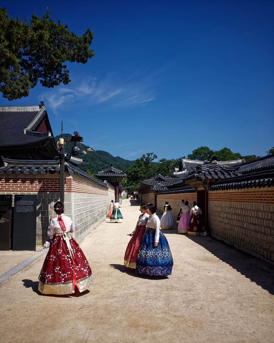 seoul, korea, south korea, palace, korean, traditional, travel, nature, sky, asia