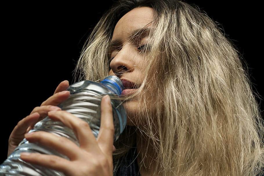 woman drinking, bottled, water, women's, model, drink, photography, hair, passion, life