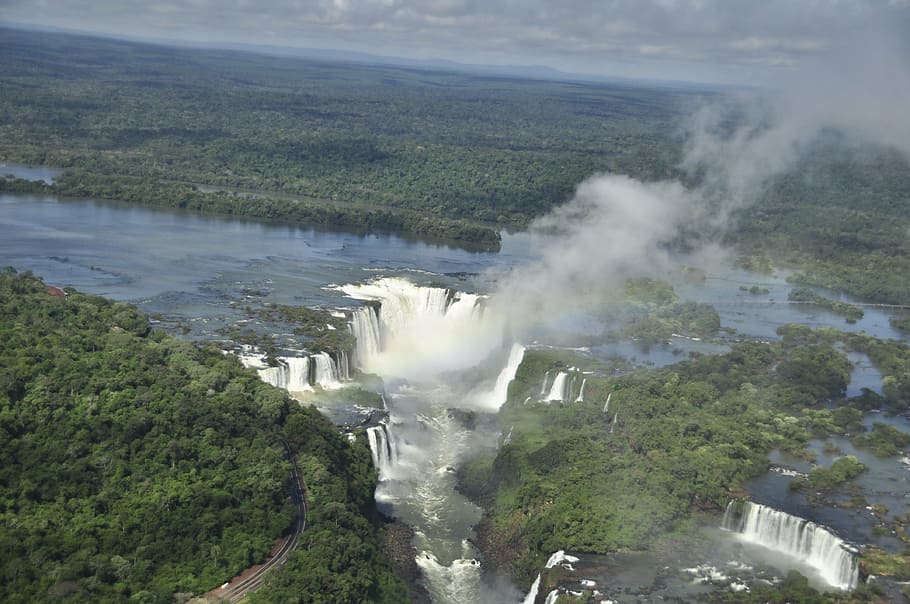 brasil, waterfall, brazil, jungle, nature, landscape, rainforest, iguazu, south america, water