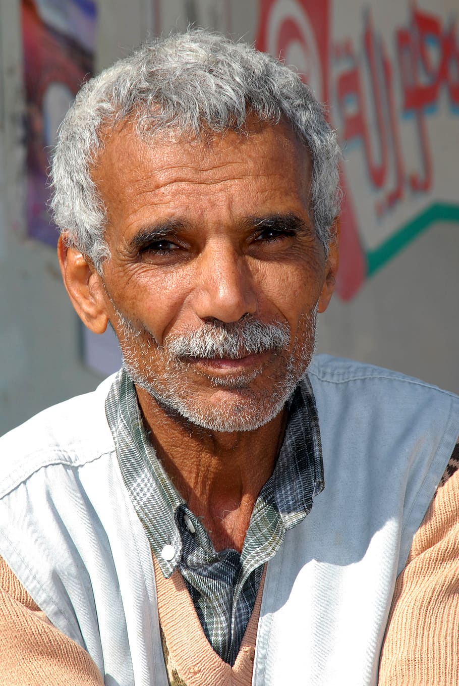 tunisia, man, old, portrait, face, expression, headshot, mature adult, one person, front view