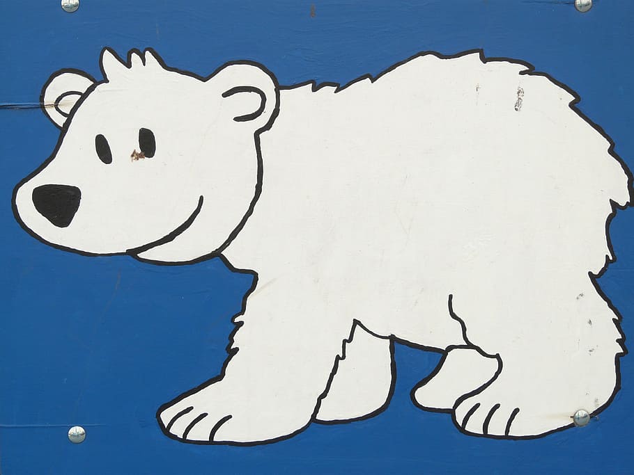 snow bear clipart, polar bear, bear, comic, figure, paint, cartoon character, drawing, funny, animal