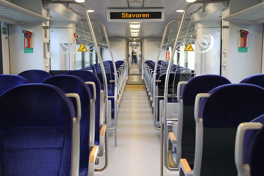 arriva spurt, train, interior, seating, netherlands, transport, railway, seat, in a row, vehicle interior
