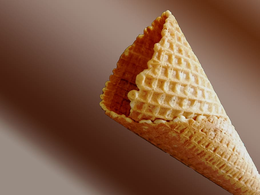 ice cream cone, waffle, ice, delicious, ice ball, waffle cone, food, food and drink, close-up, indoors