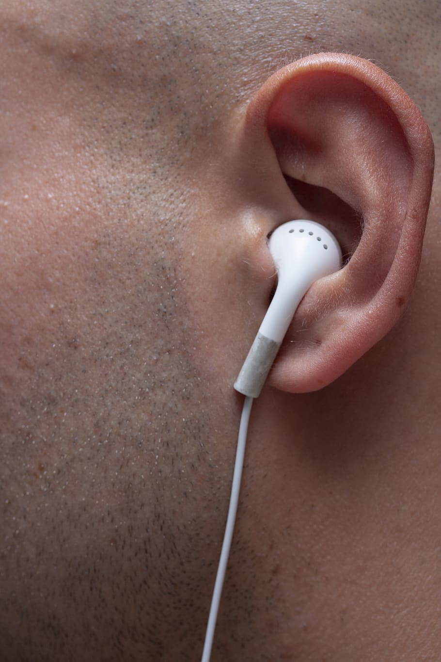 musik, Headphone, pria, telinga, kulit, mendengar, suara, mendengarkan, teknologi, peralatan