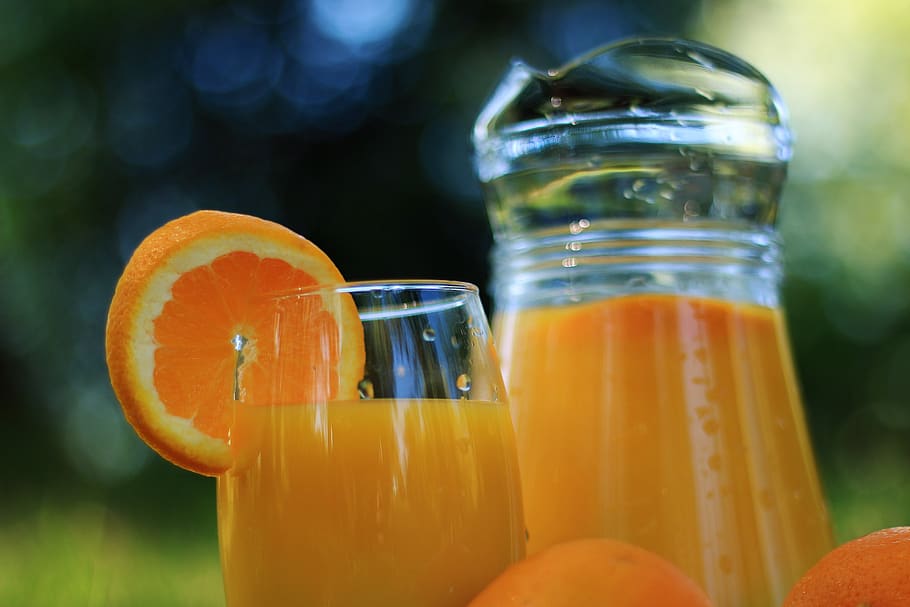 suco de laranja, laranja, copo, jarro, comida e bebida, refresco, bebida, cor laranja, comida, alimentação saudável