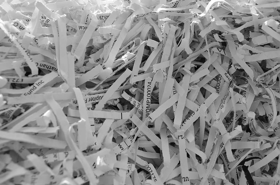 shredded paper, shredded, paper, recycling, macro, cleanliness, container, old, white, background