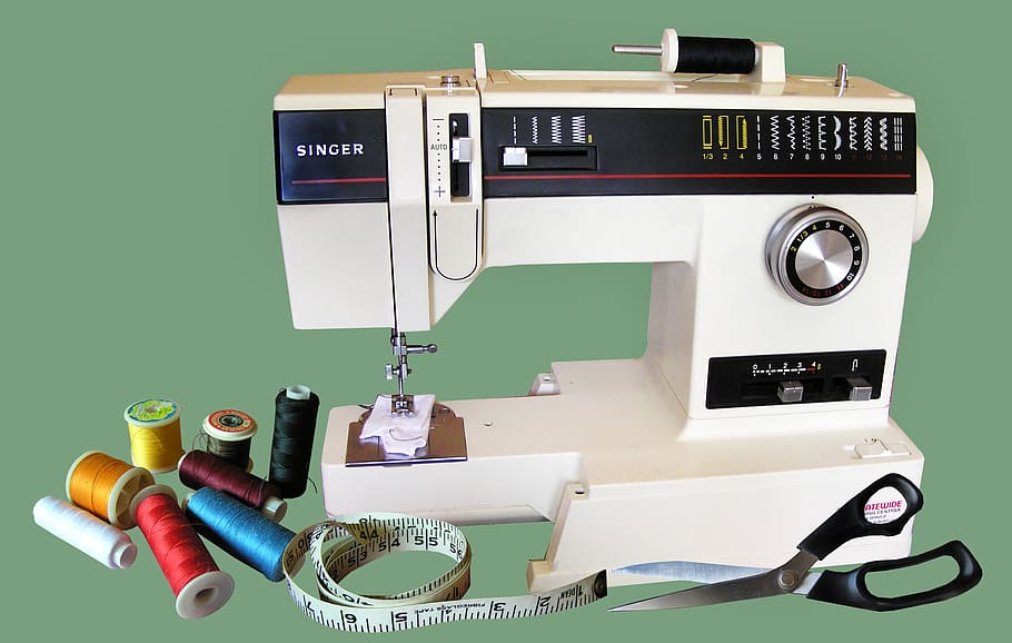 sewing, machine, craft, dressmaking, indoors, still life, technology, thread, equipment, machinery